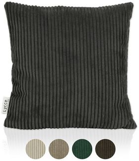 Lycce Dekokissen Kissenbezug aus trendigem Cordstoff (40x40cm), dunkelgrau