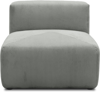 DOMO. collection Polsterhocker 800011, 1FEL, Rechteckig, individuell kombinierbar, modularer Cord Fußhocker, Polstergarnitur, 85 x 108 x 69 (BxTxH), hellgrau