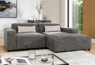 AX LIVING Ecksofa Grau Jughlio, 240cm stilvoll & komfortabel R