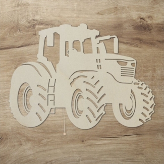 Namofactur LED Dekolicht LED Nachtlicht Traktor aus Holz Wand Deko für Kinder I Kinderzimmer, Mit Zugschalter, LED fest integriert, Warmweiß