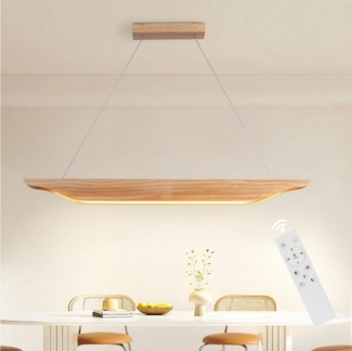 Nettlife LED Pendelleuchte Esstisch Holz Dimmbar Hängelampe Modern 90CM mit Fernbedienung, Höhenverstellbar, LED fest integriert, für Esszimmer Wohnzimmer Schlafzimmer Küche