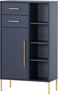 Lomadox Highboard KELLA-80, Flur Schrank Garderobe Kommode Highboard blau 67,1 x 117,4 x 33,1 cm