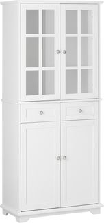 SoBuy FSB76-W Badezimmer-Hochschrank, MDF, Lackiert, Weiß, 31,5 x 162,5 x 31,5 cm