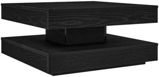 vidaXL Couchtisch 360-Grad Drehbar Schwarz 70x70x34,5 cm 858480