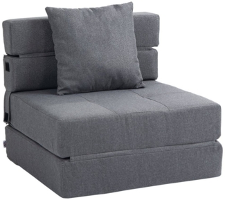 HOMCOM Sessel 2-in-1 Klappsessel mit Bettfunktion (Schlafsessel, 1-St, Bettsessel), Dunkelgrau 70 x 70 x 61 cm