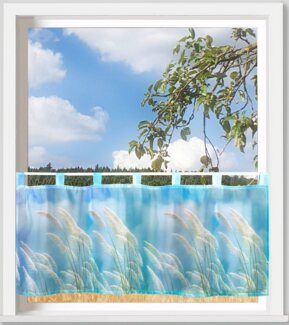 Weckbrodt Scheibengardine Schilfgras, Schlaufen (1 St), transparent, Voile, Bistro, Voile, floral, transparent, HxB 45x120 cm, Gardine, Store