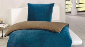 Gözze Wendebettwäsche Superflausch in Gr. 135x200 oder 155x220 cm, Microfaser, 2 teilig, Fleece kuschelig warm im Winter, Bettwäsche mit Wendeoptik