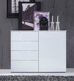 Kommode Anrichte Sideboard weiß Hochglanz 110cm