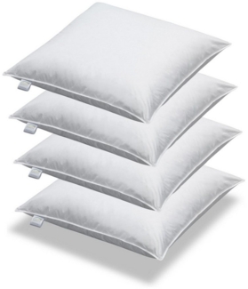 4 Stück Kissen Kopfkissen Sofakissen Füllkissen Federn 50 x 50 cm
