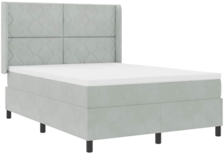 vidaXL Boxspringbett mit Kopfteil Hellgrau 160 x 200 cm Samt 3342068