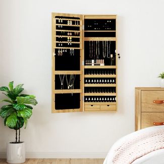 Schmuckschrank, Spiegelschrank mit LED-Beleuchtung Wandmontage