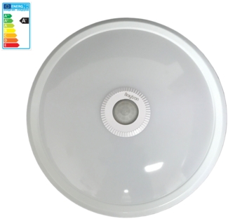 12W LED Deckenlampe Ø 290mm Kaltweiß 6500K 820 lm mit Bewegungsmelder Deckenleuchte Deckenbeleuchtung Weiß