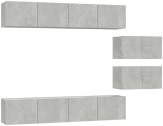6-tlg. TV-Schrank-Set Betongrau Holzwerkstoff [3114601]