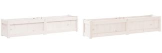 vidaXL Pflanzkübel 2 Stk. Weiß Massivholz Kiefer 837477