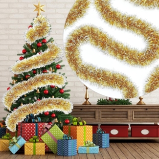 4 m Weihnachtsdekoration, Baumform, hängend, Rot, Innen & Außen, 2m pro Teil