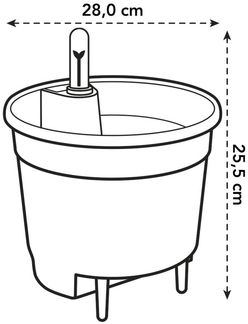 Elho Selbstbewässerungssystem schwarz Ø 28 cm