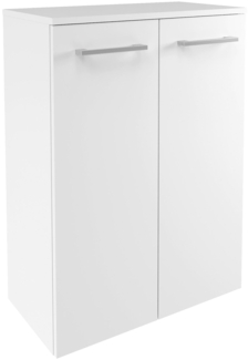 Fackelmann VERONA Doppel Midischrank mit Schublade 60 cm, Weiß Hochglanz