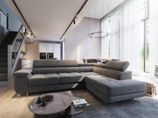 Masseno Ecksofa SELVA mit Schlaffunktion L-Form, Sofa mit Bettkasten