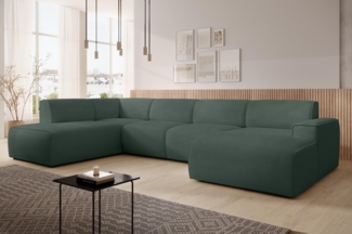 AX LIVING XXL Sofa U Form Didim Grün 415cm breit modern & großzügig L