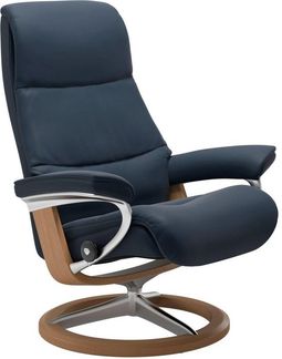 Stressless® Relaxsessel View (Set, Relaxsessel mit Hocker), mit Signature Base, Größe M,Gestell Eiche