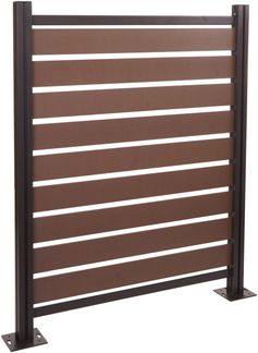 Alu Mülltonnen-Zaun HWC-K57, Basiselement Mülltonnenverkleidung, Holzoptik erweiterbar 130x110x6cm ~ braun