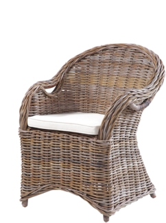 Korb Sessel BREST Natur Rattan grau Relaxsessel Fernsehsessel Wohnzimmer Indoor
