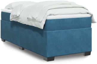 vidaXL Boxspringbett mit Matratze Dunkelblau 100x200 cm Samt 3285267