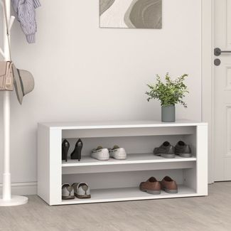 Schuhregal | Schuhbank Weiß 100x35x45 cm Holzwerkstoff