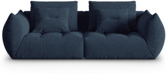 Micadoni Sofa Bloom 3-Sitzer Strukturierter Stoff Dunkelblau
