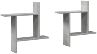 vidaXL Wandregale 2 Stk. Betongrau 50x12x50 cm Holzwerkstoff 853257