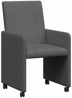 vidaXL Esszimmerstühle mit Rollen 2 pcs Dunkelgrau 57 x 66 x 94 cm 42017802