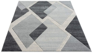 Carpet City Teppich BONITO 7167, rechteckig, Höhe: 11 mm, Läufer, Flachflor, Hochtief-Muster/ 3D-Effekt, Geo-Muster, Wohnzimmer