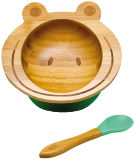Kleinfuchs Babyteller Bambus Frosch Grün