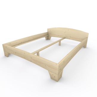 Holzbett (Fichte) "Rosi" 180 x 220 cm 38 cm mit Kopfteil Massivholzbett Bett