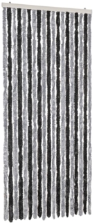 vidaXL Fliegenvorhang Grau und Schwarz 56x200 cm Chenille 377326