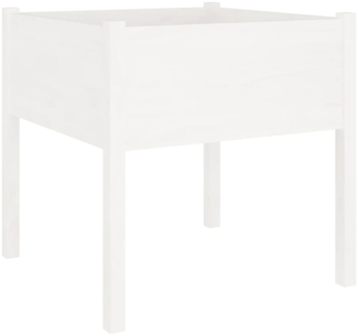 vidaXL Pflanzkübel Weiß 70x70x70 cm Massivholz Kiefer 810811