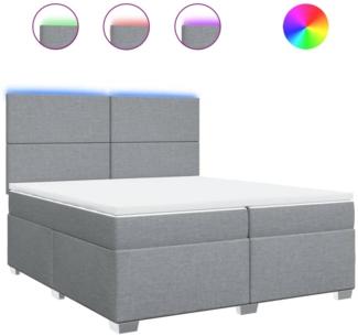 vidaXL Boxspringbett mit Matratze Hellgrau 200x200 cm Stoff 3292888