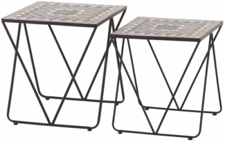 Siena Garden 'Como' Beistelltisch, Stahl, Schwarz, 51 x 51 x 56 cm