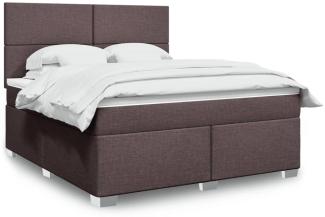 vidaXL Boxspringbett mit Matratze Dunkelbraun 180x200 cm Stoff 3292863