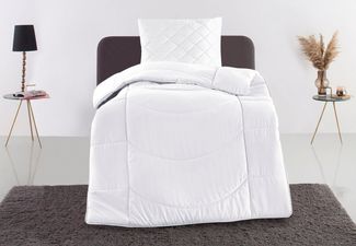 OTTO home Steppbett + Kopfkissen Microlux, Bettdecke 135x200 cm, 155x220 cm, Füllung: Polyester, Bezug: Polyester, Set mit Kissen 40x80 cm, 80x80 cm, Sommer, Herbst, Winter in 4 Farben