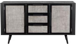 Sideboard Nordic Mindi Rattan mit Türen und Schubladen, 160 cm