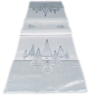 texpot Tischdecke Tischläufer Stickerei Tannenbäume Winter Weihnachten Deko (1-tlg)