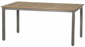 Geneva Dining Tisch 160x90x74 cm Gestell Aluminium matt-graphit, Tischplatte Teakholz natur