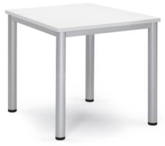 Soennecken Besprechungstisch 80x80x72cm Gestell silber Platte weiß