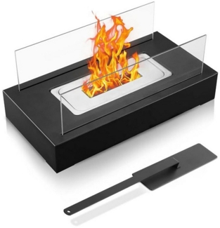 XDeer Tischfeuer Tischkamin für Indoor und Outdoor mit Löschgerät und, Sicherheitsglas Bioethanol Tischkamin Tischfeuer Terrassenfeuer