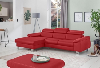 COTTA Ecksofa Komaris L-Form mit Kopfteilverstellung, wahlweise mit Bettfunktion, Bettkasten & Beleuchtung