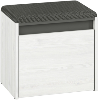 Sitzbank "Hyga" Schuhbank 50cm Pinie weiß anthrazit