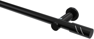 Gardinenstangen-Set Platon Zoena 100 cm, 1-läufig (ohne Ringe), 20 mm Ø Schwarz