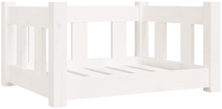 vidaXL Hundebett Weiß 55,5 x 45,5 x 28 cm Massivholz Kiefer 833252