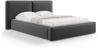 Micadoni Bett Jodie Samtstoff Grau 140x200
